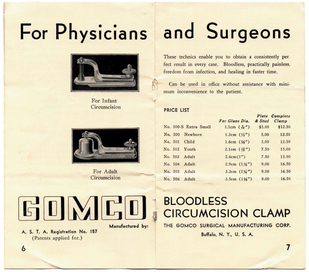 2 PCS Gomco Circumcision Clamp 1.3cm & 3.4cm Surgical Instruments 